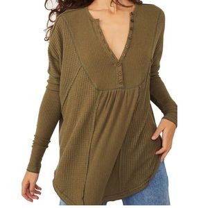 Free People Leo Henley top size large